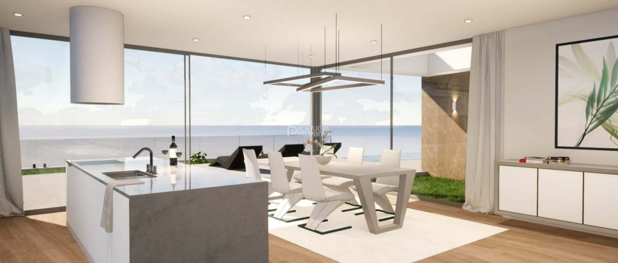 Villa V3+1 single storey, in a minimalist style, at Prazeres, Calheta, Madeira Island